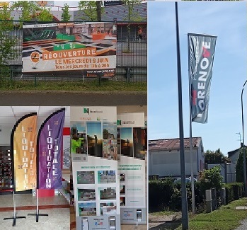 Banderoles drapeaux kakémonos Saint-Quentin-En-Yvelines